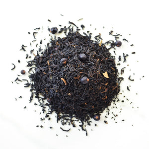 texture of black currant decaf loose leaf black tea