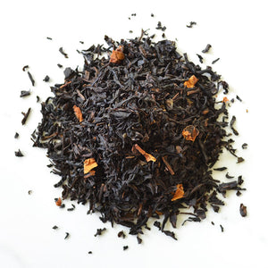 texture of raspberry loose leaf black tea
