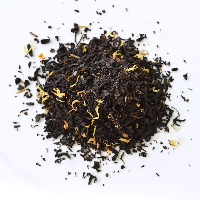 texture of amaretto loose leaf black tea