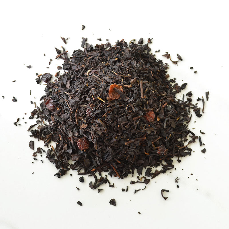 texture of blackberry loose leaf black tea