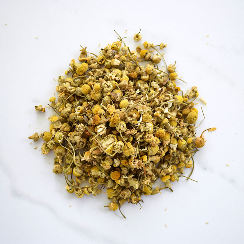 texture of herbal chamomile loose leaf herbal tea