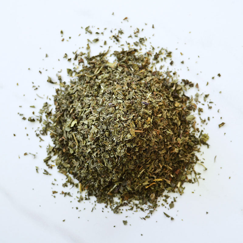 texture of herbal peppermint loose leaf herbal tea