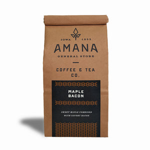 bag of amana maple bacon coffee