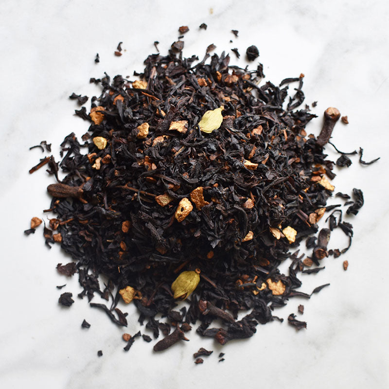 texture of organic classic chai loose leaf black tea