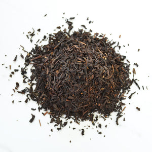 texture of peach loose leaf black tea