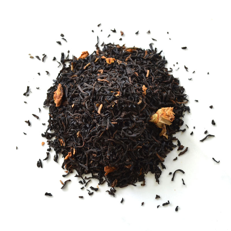 texture of raspberry loose leaf decaf black tea