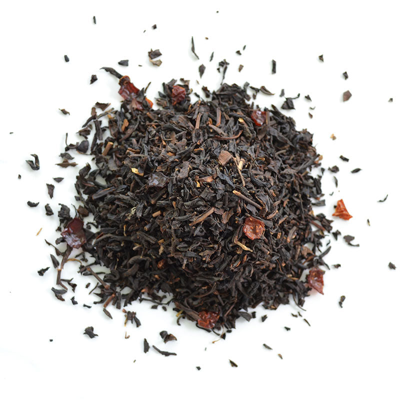 texture of strawberry loose leaf black tea