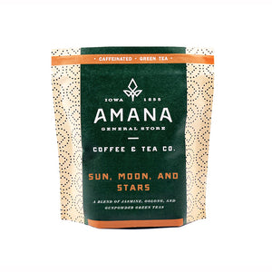 bag of amana sun moon and stars green tea